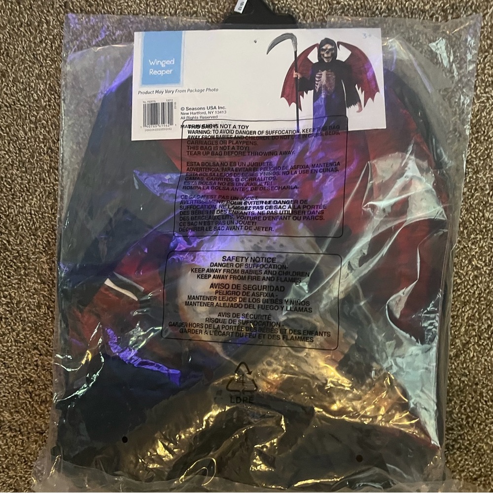 Kids Grim Winged Reaper Costume - Picture 3 of 3